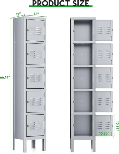 Miniatura 3 de INTERGREAT Casillero de Metal para Escuela Oficina Gimnasio Gabinete de Casillero de Almacenamiento de Metal para Empleados Estudiantes Casillero