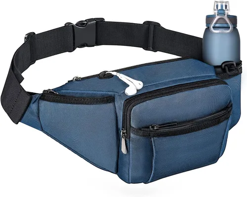 NOOLA Riñonera de Cintura para Hombres Mujeres, Bolsa de Cintura Ligera con Soporte para Botella de Agua, Bolsa de Cintura Ajustable con Múltiples