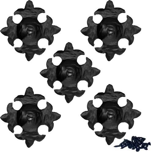Paquete de 5 clavos decorativos grandes de cabeza redonda de 2 pulgadas, color negro, sujetadores redondos rústicos hechos a mano para persianas de