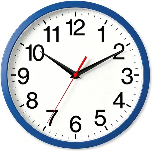 Miniatura 15 de Rohioue Reloj de Pared Atómico, Relojes de Pared Modernos de 10 Pulgadas Operados con Batería, Reloj Analógico para Sala de Estar, Oficina, Hogar
