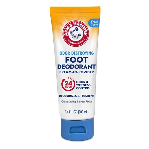 Desodorante de Crema a Polvo Arm & Hammer para Pies, Protección de 24 Horas contra el Olor y Humedad, Antitranspirante Efectivo y de Larga Duración,