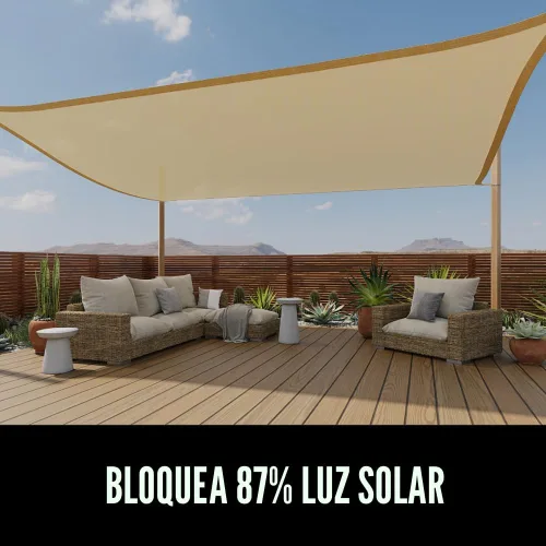 Miniatura 3 de GORILLA GRIP Toldo rectangular resistente con protección UV, resistente a la decoloración, desgarros y al óxido, bordes curvos que bloquean la luz