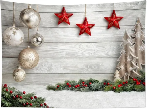 Miniatura 6 de HVEST Tapiz de bosque de invierno para colgar en la pared, montaña, nieve y pino, exterior, ventana de Navidad, arte de pared, tapiz de invierno