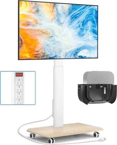 Miniatura 14 de Rfiver Soporte de TV con ruedas para televisores de 32 a 70 pulgadas, moderno soporte de TV de esquina con ruedas mejoradas, 9 niveles de altura