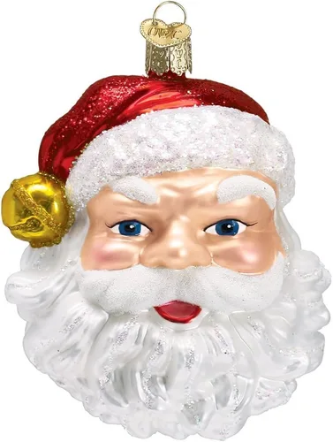 Miniatura 6 de Old World Christmas - Adorno de Santa tonto pequeño de vidrio soplado para árbol de Navidad, decoración festiva hecha a mano, colección de Santa