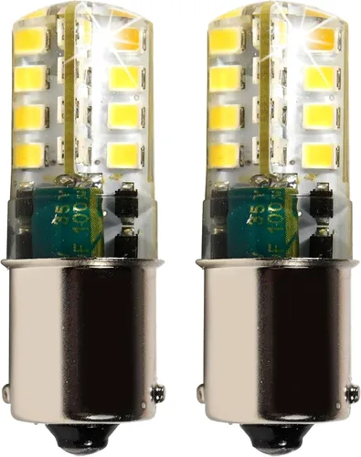 HQRP Paquete de 2 bombillas LED ultra brillantes 1156 color blanco frío compatibles con John Deere JD AD2062R, piezas de repuesto LA115 D130 CS y CX