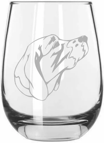 Miniatura 204 de Sakhalin Husky Dog - Copa de vino grabada personalizada de 15.25 onzas sin tallo