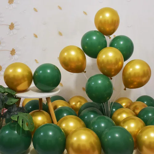 Miniatura 22 de 200 globos negros y dorados de 5 pulgadas, cromados, metálicos, dorados, negros, de látex, gruesos, pequeños para bodas, cumpleaños, graduaciones