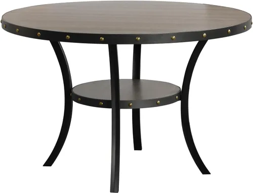 New Classic Furniture Classic Furniture Crispin - Mesa de comedor redonda de madera maciza, 48 pulgadas, color gris