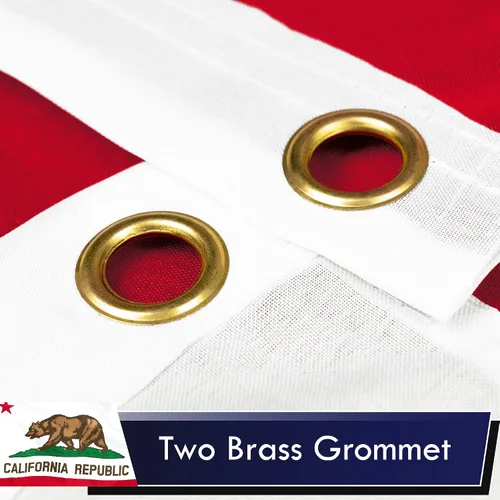 Miniatura 3 de G128 Paquete combinado: bandera estadounidense de 3 x 5 pies 75D impresas estrellas y bandera del estado de California 3 x 5 pies 75D impresa
