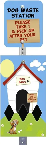 Miniatura 17 de ZERO WASTE USA NUEVA 2026 DISPENSE-ART™ Estación de basura para perros de aluminio con impresión UV de 7 pies - Sin bote de basura - 25% más