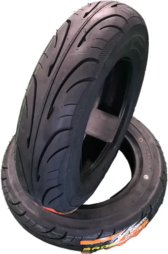 5A02 Juego de 2 neumáticos sin cámara para scooter 3.50-10 (métrico 100/90-10), 51J, motocicleta/ciclomotor delantera/trasera, llanta de 10", negro