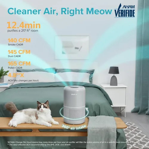 Miniatura 3 de LEVOIT Purificador de aire para mascotas, hogar, habitaciones grandes y dormitorios, modo de sueño HEPA, verificación AHAM, filtro eficiente