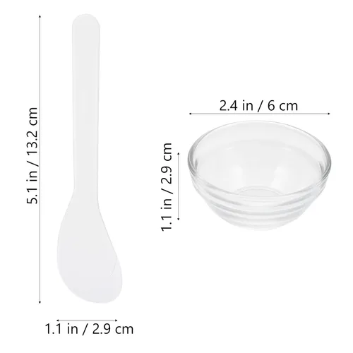 Miniatura 6 de Beaupretty Juego de 5 mascarillas faciales para mezclar cuencos y palitos, herramientas de belleza transparentes para máscaras faciales