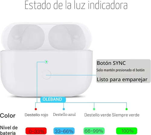 Miniatura 4 de OLEBAND Funda de carga de repuesto para Airpods Pro 2 y 1: fácil de emparejar tus auriculares Air pods Pro con botón de emparejamiento, soporta
