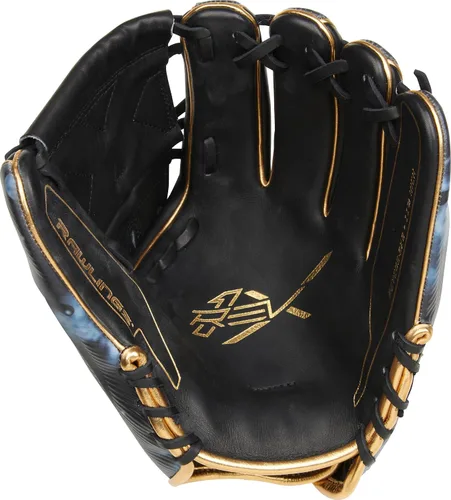 Miniatura 3 de Rawlings Guante de béisbol REV1X Negro/dorado 2 piezas de tela sólida