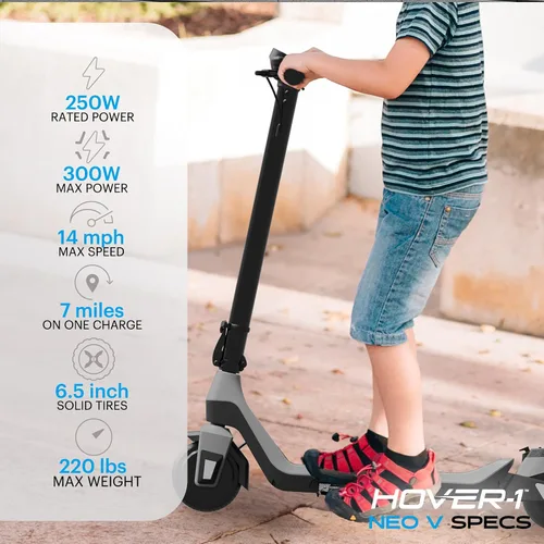 Miniatura 2 de Hover-1 Neo Family Foldable Electric Scooter with 300W/250W/200W Rated Brushless Motor, 16/14/12 mph Max Speed, 8.5"/6.5” Wheels, 10/7 Mile Range