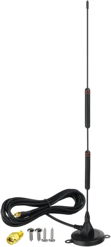 Bingfu Alta ganancia 10dBi 0.14 oz LTE Base magnética celular MIMO SMA antena macho con cable RG58 compatible con 4G LTE Router CPE inalámbrico