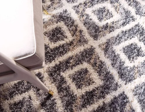 Miniatura 4 de Unique Loom Hygge Shag Collection - Alfombra de área de diamante (4 pies 1 pulgada x 6 pies 1 pulgada, rectangular, gris/beige)