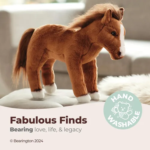 Miniatura 3 de Bearington Blaze - Animal de peluche realista de 13.5 pulgadas con piel marrón suave y pezuñas blancas, regalo realista para niños, niños pequeños
