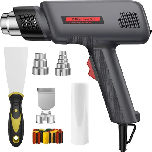 Pistola de calor, pistola de aire caliente profesional de 1800W con ajustes de temperatura dual de 400℃ y 600℃, protección contra sobrecarga, doble