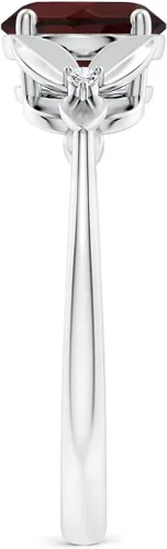 Miniatura 3 de ANGARA Anillo solitario de granate natural para mujeres, niñas en oro macizo de 14 quilates, plata de ley, regalo de joyería de piedra natal