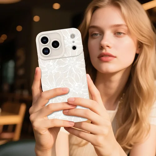 Miniatura 5 de MZELQ Funda para iPhone 17 Pro 2025, diseño de girasoles de silicona, flores florales, protección de cámara, funda delgada y suave para teléfono