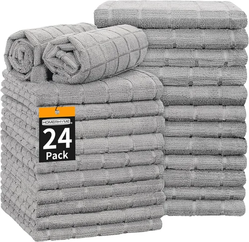 Miniatura 17 de Toallas de Baño de Mano de Microfibra, Paquete de 6 de 25 x 15 pulgadas Toallas de Mano Grises para Baño, Multiusos de Secado Rápido Sin Pelusas