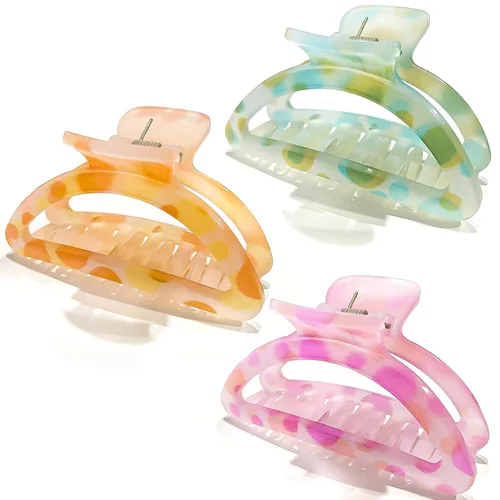 Miniatura 7 de GQLV Pinzas para el cabello – 3 accesorios de peinado lindos para mujeres y niñas, garras medianas antideslizantes para cabello fino, fuerte