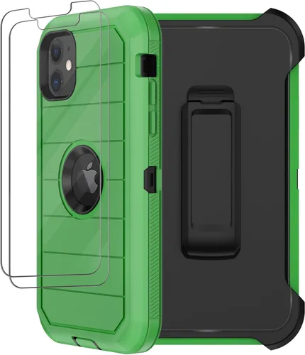 Miniatura 11 de Funda para iPhone 12, iPhone 12 Pro con funda de clip para cinturón, 2 protectores de pantalla, resistente grado militar, cuerpo completo, a prueba