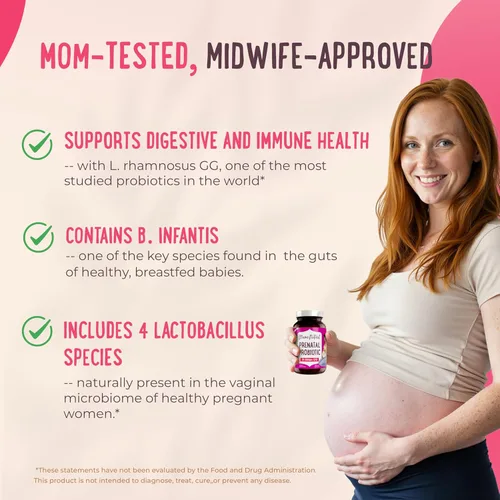 Miniatura 6 de Mama Natural Paquete prenatal – Vitaminas prenatales orgánicas para mujeres + probióticos seleccionados específicamente para el embarazo