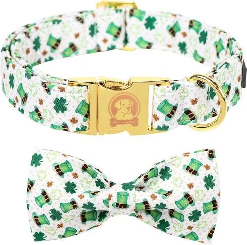 Miniatura 17 de MR. CHUBBYFACE· Collar de Pascua para perro de conejo con lazo, collar ajustable para mascotas con corbatín para perros pequeños, medianos y grandes