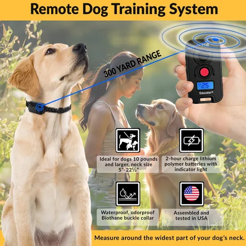 Miniatura 3 de Educator FOB FE-560 Collar de entrenamiento para perros con control remoto – Collar electrónico recargable impermeable de 300 yardas para perros más