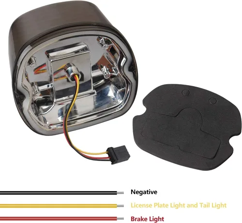 Miniatura 2 de NTHREEAUTO Luz trasera LED ahumada para motocicleta, luces traseras con luces de matrícula de freno compatibles con modelos Harley Dyna, FLST
