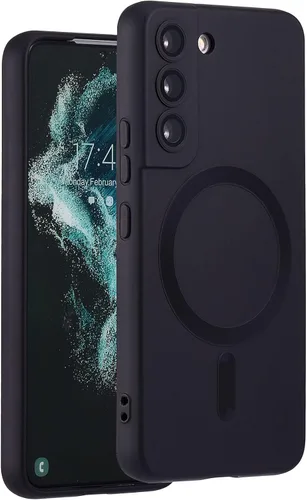 Miniatura 15 de Funda magnética para Samsung Galaxy S22 Ultra, silicona suave, delgada, antiarañazos, con protección de cámara, compatible con MagSafe, color negro