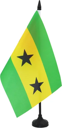 Miniatura 103 de AZ FLAG Sierra Leone Bandera de mesa 5'' x 8'' - Bandera de escritorio de Sierra Leona 21 x 14 cm - Bastón y base de plástico negro