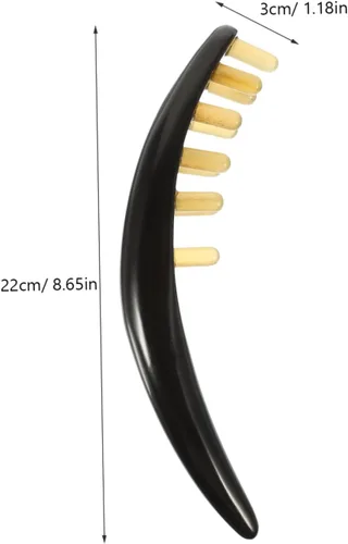 Miniatura 2 de Guasha - Herramienta de masaje de raspado, peine de cuerno de buey, terapia de punto de activación, peine de dientes anchos para palo de masaje