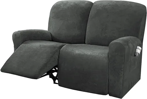 Miniatura 11 de NORTHERN BROTHERS Velvet - Funda para sofá reclinable de 3 plazas, 8 piezas, funda elástica y antideslizante, lavable, apta para mascotas y niños
