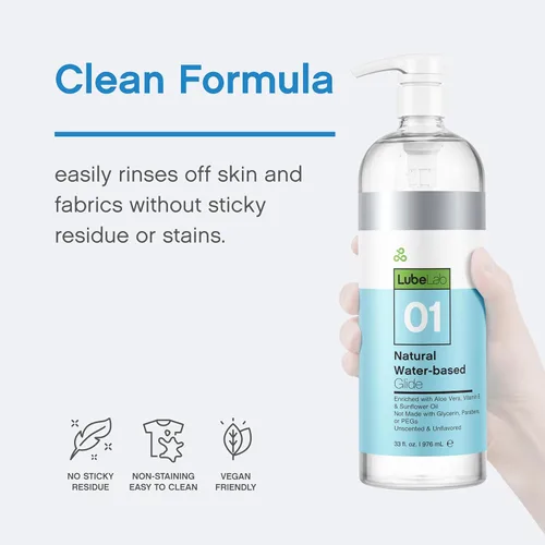 Miniatura 4 de Lubelab Lubricante a Base de Agua 33 Fl Oz. Lubricante Personal con Aloe y Vitamina E, Paquete de Valor, Hipoalergénico, Libre de Parabenos