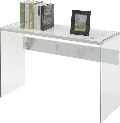 Miniatura 4 de Convenience Concepts SoHo - Mesa de consola y escritorio, mármol blanco sintético