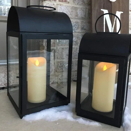 Miniatura 2 de Homemory Velas sin llama impermeables para exteriores de 3 x 7 pulgadas con temporizadores y control remoto, velas que funcionan con pilas, velas