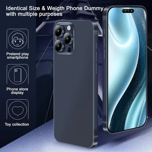 Miniatura 2 de [Modelo de pantalla metálica ficticia compatible con Apple iPhone 15 Pro Max / 15 Plus marco de metal mejorado que no funciona