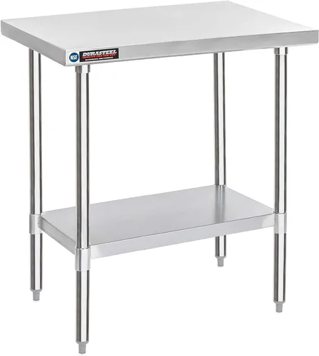 Miniatura 67 de DuraSteel Carrito de acero inoxidable NSF de 30 x 72 pulgadas, mesa de preparación de alimentos resistente con estante inferior, isla de cocina
