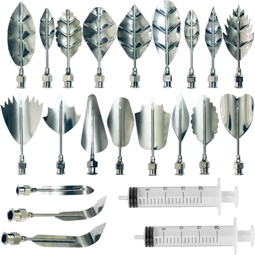 Woohome Herramientas para tartas artísticas, 22 herramientas de gelatina 3D, incluye 20 herramientas de gelatina y 2 boquillas de jeringa de 0.3 fl