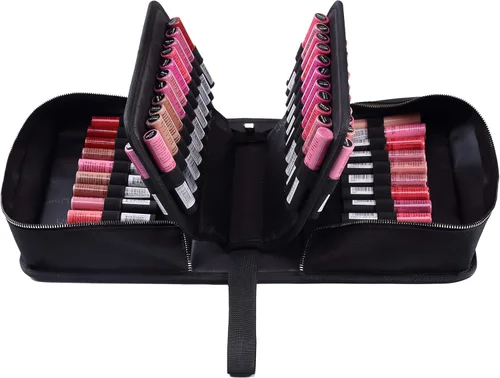 ROWNYEON Estuche organizador de lápiz labial, soporte para lápiz labial, bolsa de maquillaje de viaje, estuche de cosméticos de gran capacidad,