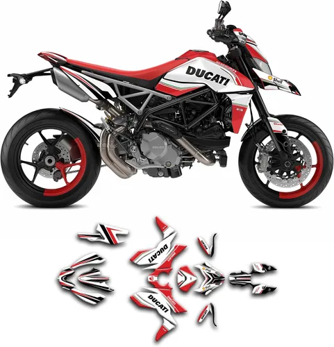 Miniatura 12 de Kit de calcomanías personalizadas para Supermoto Hypermotard 950 Hypermotard950 2019 2020 2021 2022 2023, rojo y blanco, DCTHYP9519N001-B-KO
