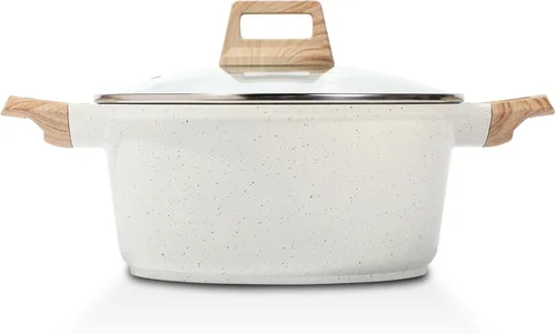 Miniatura 8 de ESLITE LIFE - Olla antiadherente con tapa, 3 cuartos de galón, olla de granito pequeña para sopa y pasta, compatible con inducción, libre de PTFE