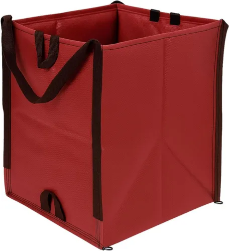 DURASACK Bolsas resistentes para el hogar y el patio, 48 galones, reutilizables, autoportadas, para césped y hojas, bote de basura con asas Rojo