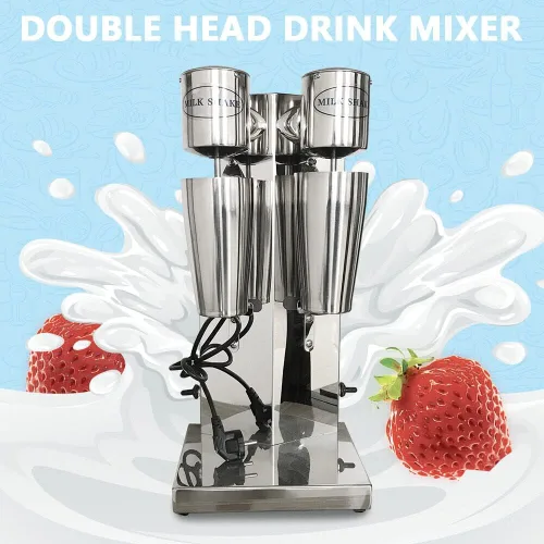 Miniatura 3 de Máquina clásica de batido de doble cabeza de 110V, mezclador de bebidas licuadoras de malta batido, acero inoxidable comercial independiente 18000RPM