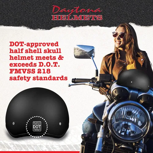 Miniatura 2 de Casco de Motocicleta Medio Casco - Ligeros y Elegantes, Aprobados por el Departamento de Transporte (DOT) para Adultos - Perfectos para Hombres